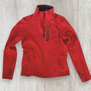COLUMBIA Women's Pink Red Orange Gray Athletic Running Reflective Zip Up Jacket